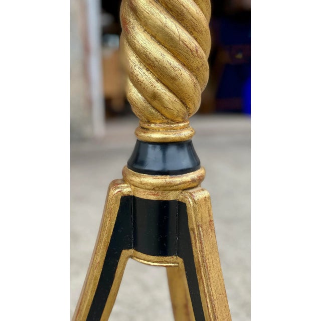 Wood Vintage NeoClassical Rococo Gold Gilded Tilt-Top Firescreen Cocktail Table For Sale - Image 7 of 10