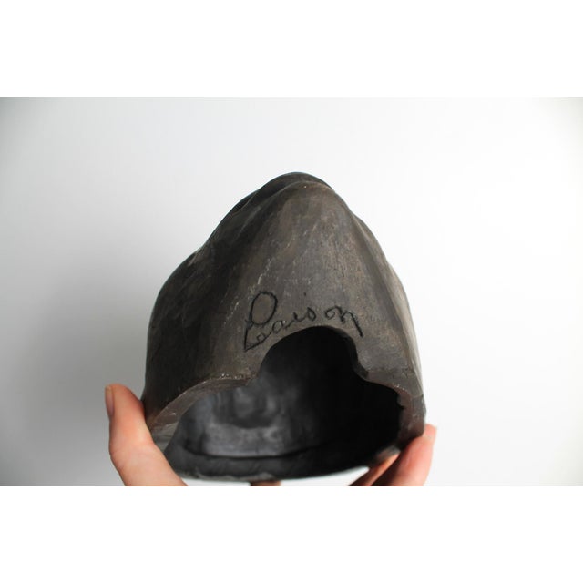 Gene Pearson Signed Non-Glazed Ceramic African Female Mask For Sale - Image 4 of 10