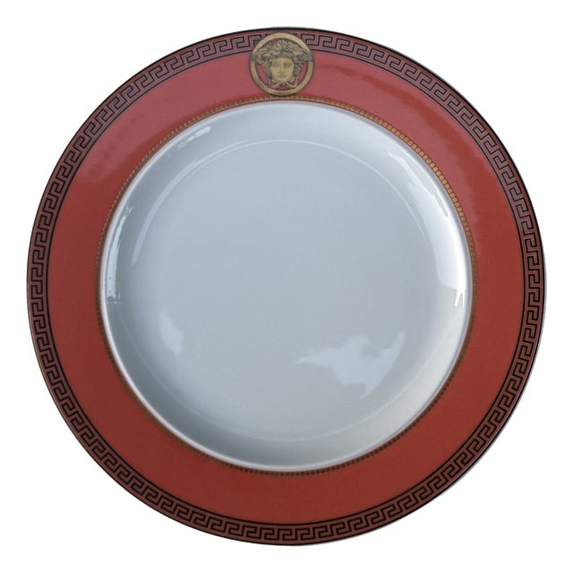 Color Lachs Salad Dessert Plate by Versace for Rosenthal, 1990 For Sale