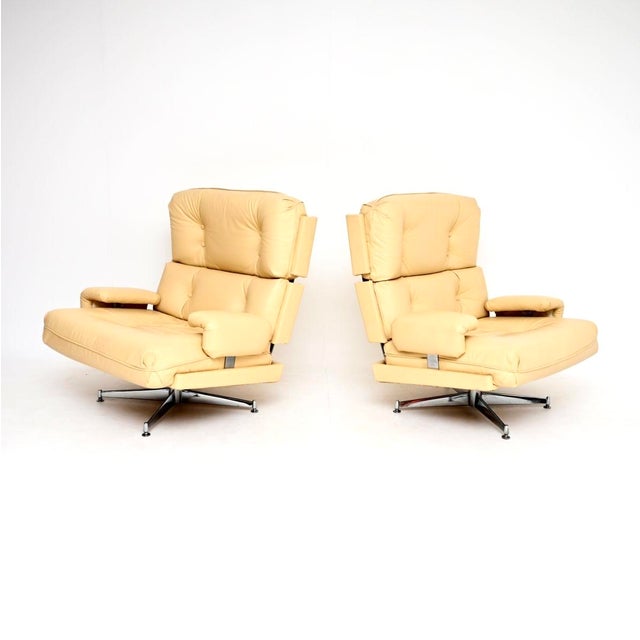 1960s Vintage Leather and Chrome Kohinoor Armchairs from Howard Keith, 1960s, Set of 2 For Sale - Image 5 of 11