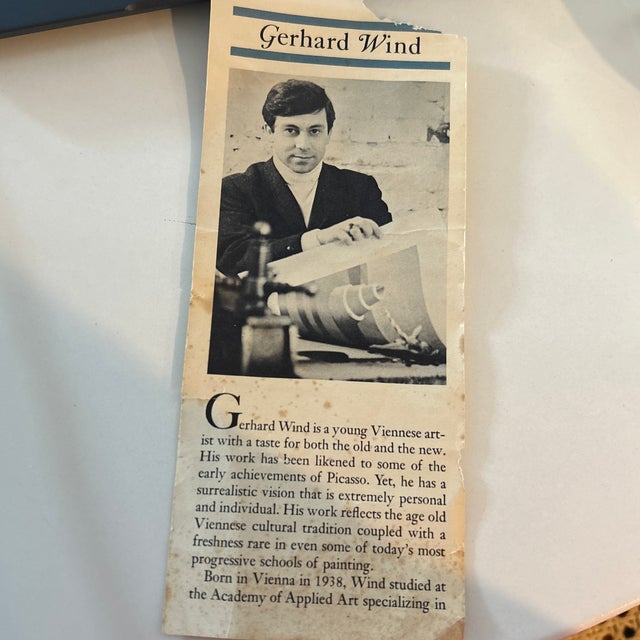 Original Vintage Gerhard Wind Serigraph 1980 For Sale - Image 12 of 12