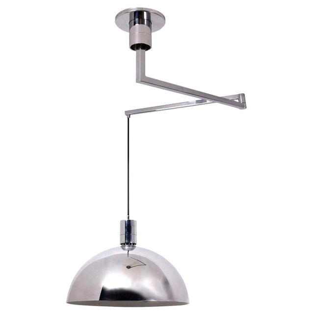 AM/AS Ceiling Lamp with Chromed Swing Arm by Franco Albini for Sirrah, 1960s For Sale - Image 10 of 10