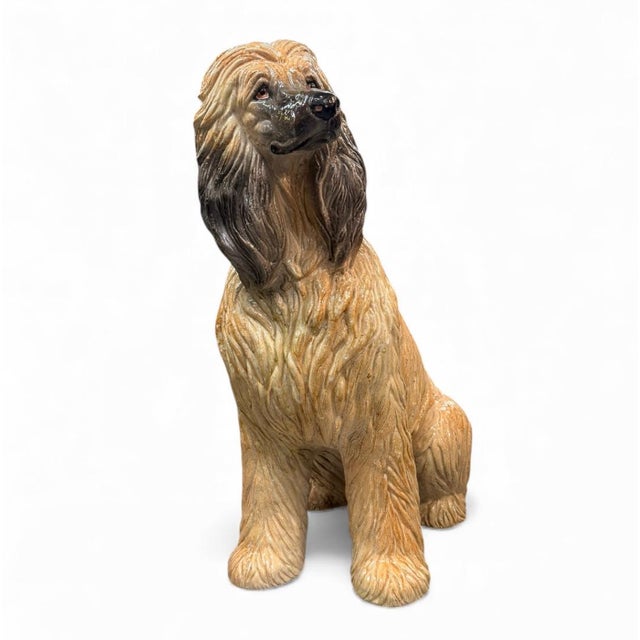 Art Deco Monumental Glazed Afghan Hound Figure, Made in Italy For Sale - Image 3 of 10