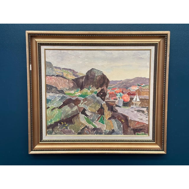 Ellis Wallin, The Dark Cliff, 1962, Oil Painting on Canvas, Framed For Sale - Image 16 of 16
