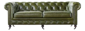 Matthew Izzo Home the Churchill Great Britain, Green Chesterfield Sofa 87”