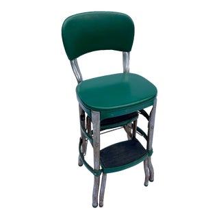 Mid 20th Century Green Cosco Folding Step Stool For Sale