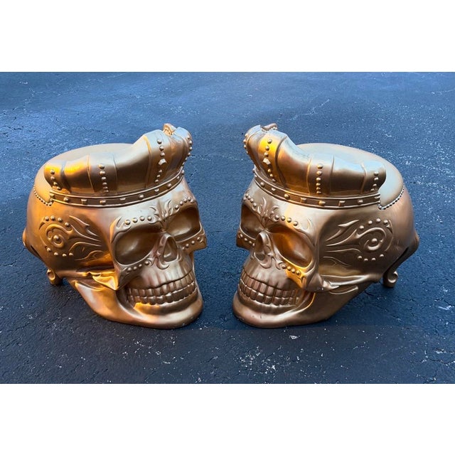 2000 - 2009 Vintage Artisan Made Folklore Skull Chairs - A Pair For Sale - Image 5 of 11