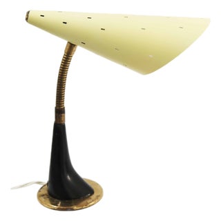 Small Vintage Italian Table Lamp in Perforated Metal from Stilnovo, 1950s For Sale