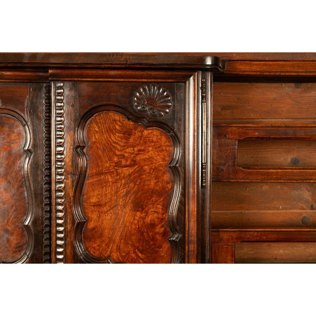 Antique French Provincial Normandy Carved Walnut Dresser Buffet Vaissilier 1790 For Sale - Image 18 of 18