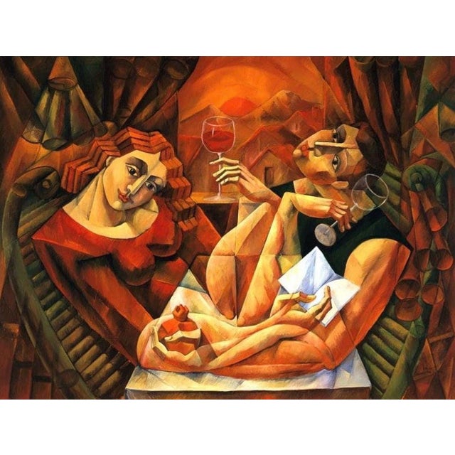An impressive large-format limited-edition serigraph on canvas by Yuroz, titled "Before Sunset," hand signed by the artist...