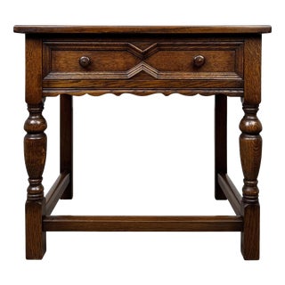 20th Century Jacobean English Oak Side Table For Sale