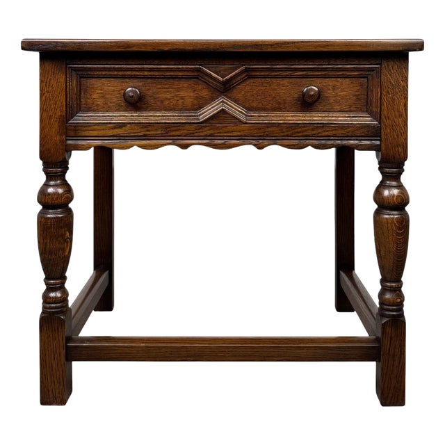 20th Century Jacobean English Oak Side Table For Sale