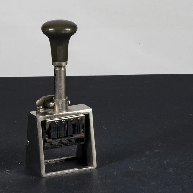 Vintage Plastic and Metal Number Stamp For Sale - Image 5 of 9