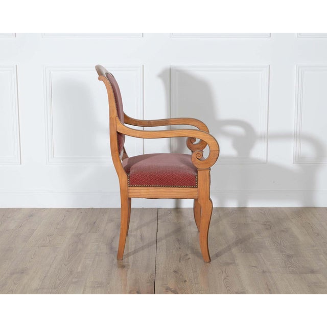 Pair of Louis Philippe Cherry Wood Armchairs with Upholstered Seats For Sale - Image 10 of 11