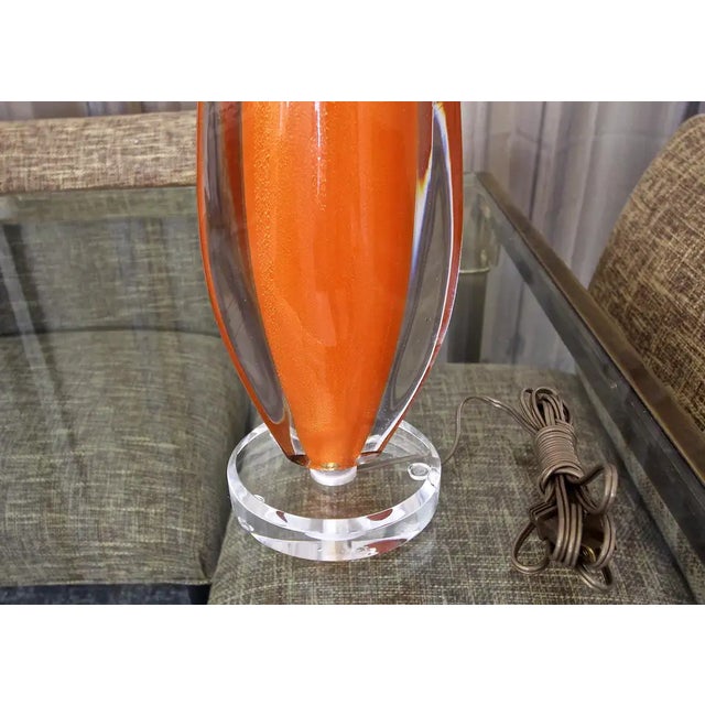 Flavio Poli Orange Murano Glass Table Lamp For Sale - Image 10 of 13