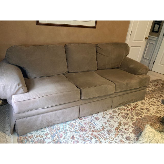 Heirloom-quality, exceptionally heavy 3-cushion traditional sofa purchased directly from a high-end North Carolina...