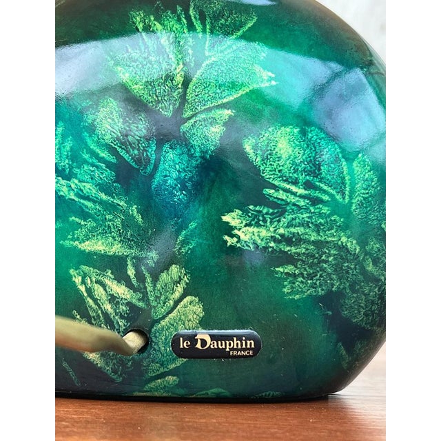 Chartreuse Vintage Table Lamp from Maison Le Dauphin, 1970s For Sale - Image 8 of 14