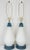 Rare pair of Mid-Century Modern lamps featuring a combination frosted white glass with Rimini Blu Bitossi ceramic neck and...