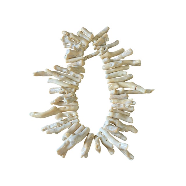 African Vintage Natural African White Coral Trade Beads /Currency /Necklace 49 Pieces For Sale - Image 3 of 12