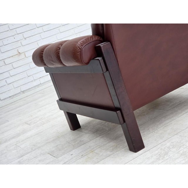 Scandinavian Armchair in Leather and Beech, 1970s For Sale - Image 13 of 18