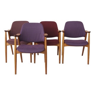 Vintage Lounge Chairs in Beech, Germany 1960s, Set of 4 For Sale