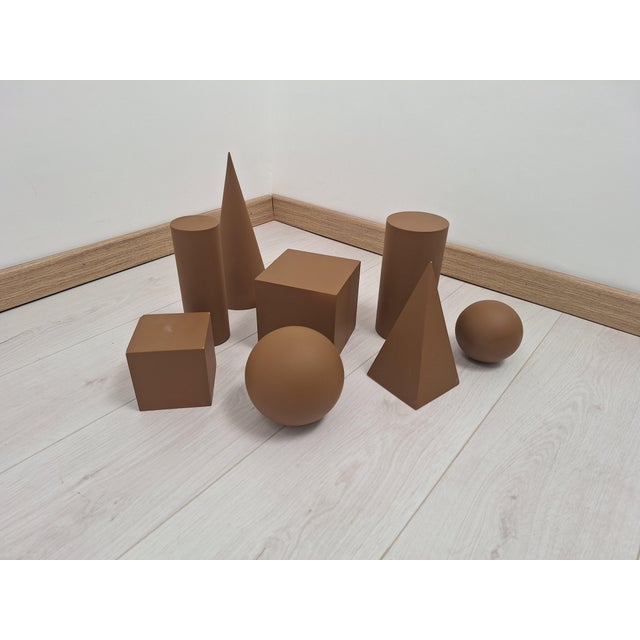Wooden Geometric-Shape Ornaments in Brown Lacquer from Molteni, 1990s, Set of 8 For Sale - Image 17 of 17