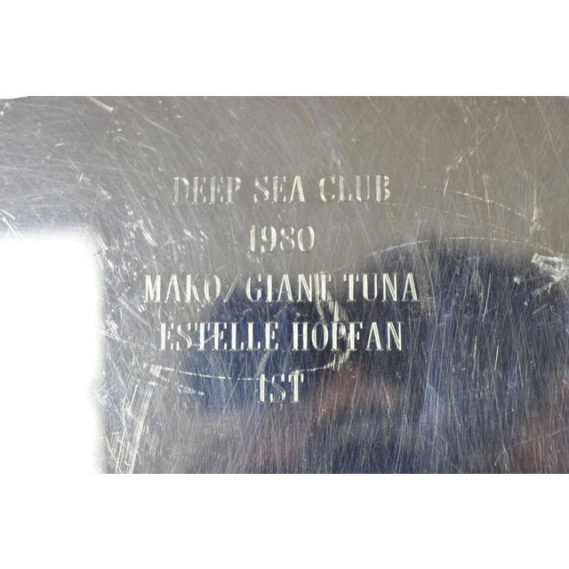 Victorian Vintage Wallace 731 Victorian Style Silver Plated Oval Trivet 1980 Award Platter For Sale - Image 3 of 11