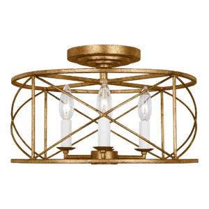 Chapman & Myers by Visual Comfort Studio Beatrix 4-Light Medium Semi-Flush Mount in Antique Gild Gold