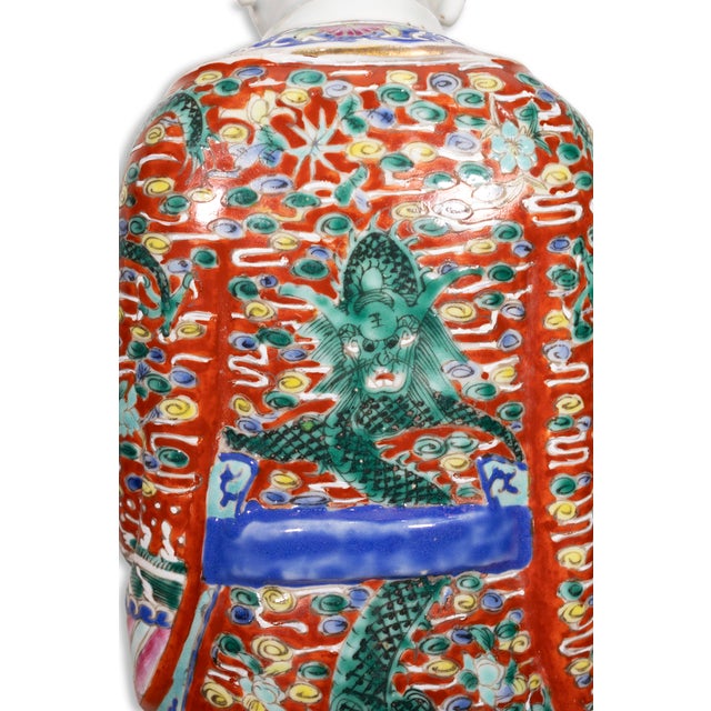 Antique Chinese Famille Rose Porcelain Immortal Figurine Sculpture 19th Century For Sale In Detroit - Image 6 of 9