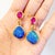 Bochic "Capri" Blue Opal, Ruby & Sapphire Necklace Set in 22k Gold & Silver For Sale - Image 9 of 18