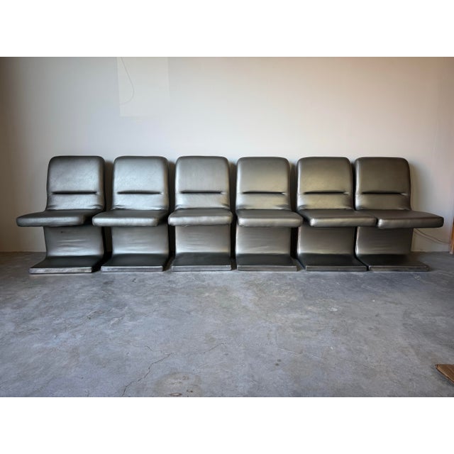 Mid-Century Modern 1984 Set of Six Postmodern Dining Chairs by Vladimir Kagan for Preview For Sale - Image 3 of 12