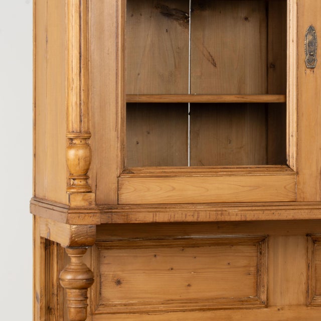Wood 19th Century Hungarian Pine Breakfront Cupboard Display Cabinet For Sale - Image 7 of 18