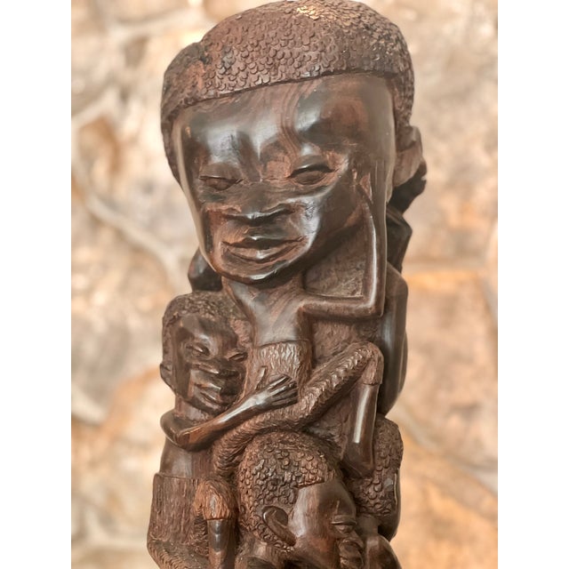 Mid-Century Modern Mid-20th Century Large African Blackwood Makonde "Tree of Life" Ujamaa Sculpture – 45"h For Sale - Image 3 of 16