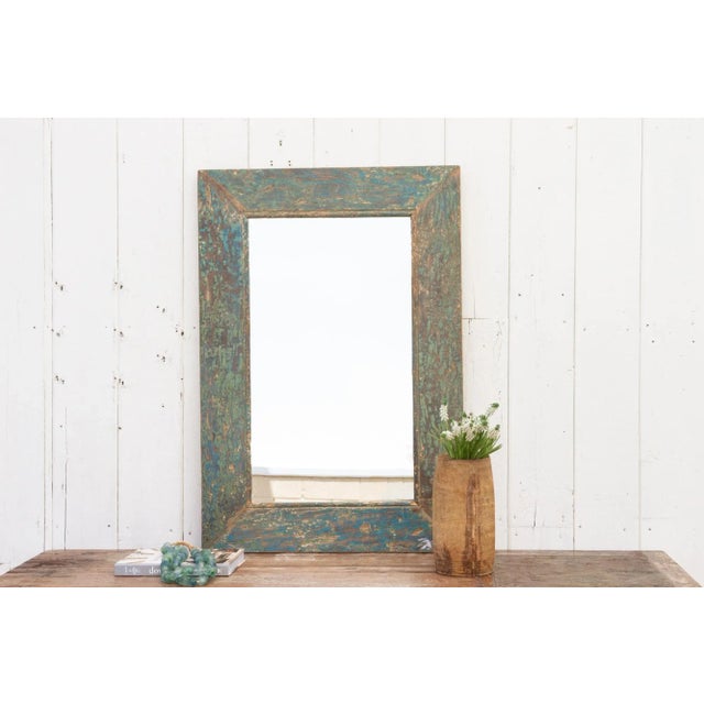 Contemporary Rustic Painted Framed Mirror For Sale - Image 3 of 10