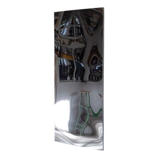Distorting Vertical Mirror in Polished Stainless Steel by Julien Vidame For Sale