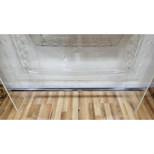 Lucite & Chrome Mid-Century Modern Bar & Pair of Barstool Chairs by Luigi Bardini For Sale - Image 12 of 18