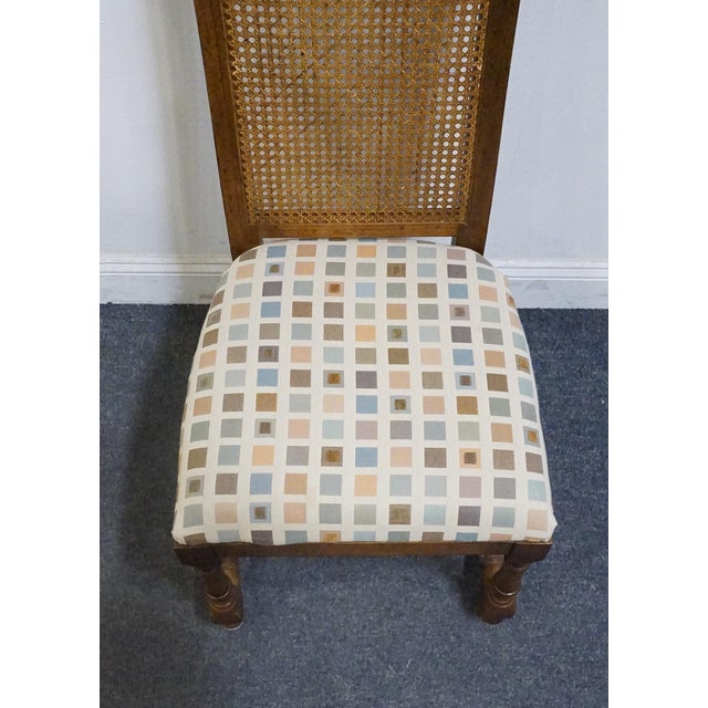 Drexel Furniture Bishopsgate Collection Solid Walnut English Tudor Style Cane Back Dining Side Chair For Sale In Kansas City - Image 6 of 7