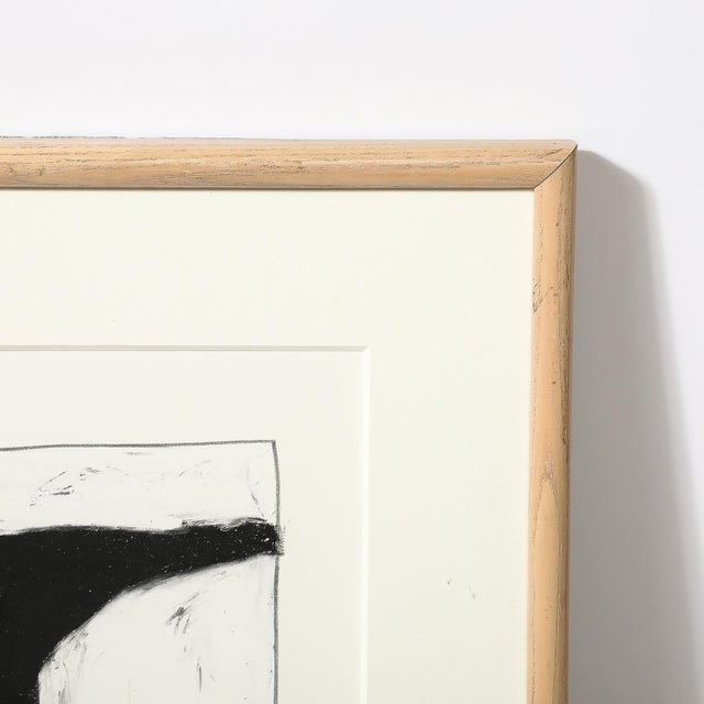 Printmaking Materials Mid-Century Modernist Abstract Lithograph in White and Black Signed Mona Mark For Sale - Image 7 of 11