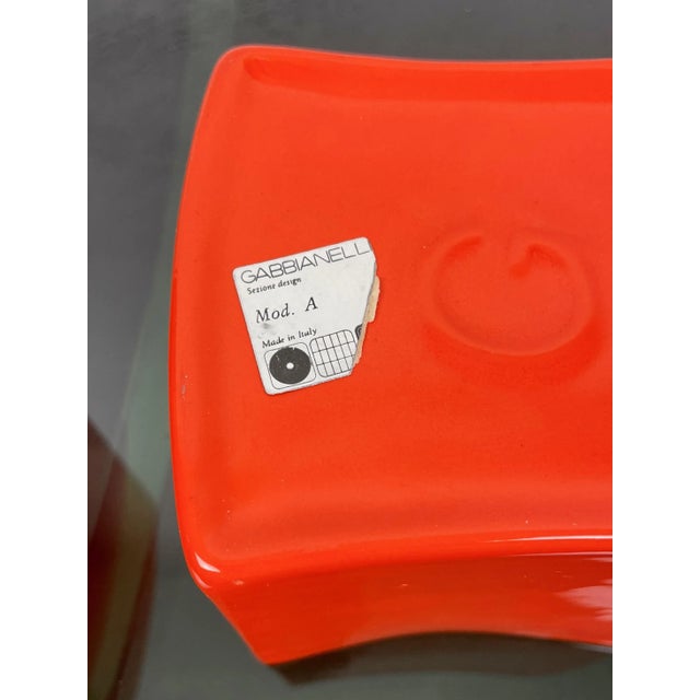 Orange Ceramic Vase by Franco Bettonica for Gabbianelli, Italy, 1970s, Set of 2 For Sale - Image 13 of 15