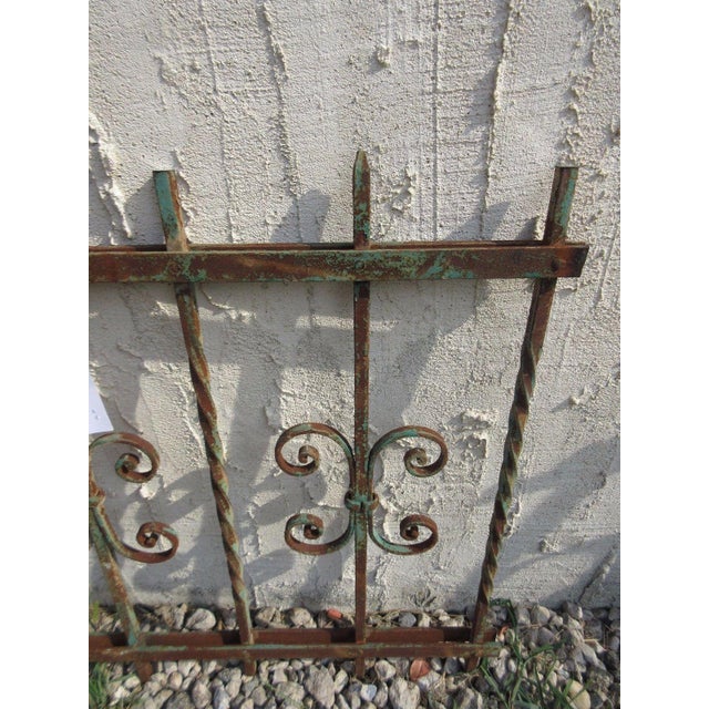 1900 - 1909 Antique Victorian Iron Garden Fence Element For Sale - Image 5 of 6
