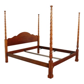 Hickory Chair Mahogany Reed and Ribbon King Size Poster Bed For Sale