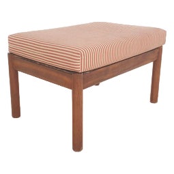 Vintage Ottoman in Teak with Loose Cushion, Denmark, 1950s For Sale