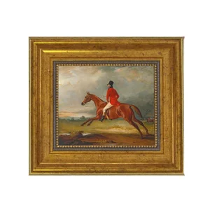 "Major Healey Wearing Raby Hunt Uniform" John Ferneley Reproduction Print on Canvas, Framed 8-1/2" X 9-1/2"
