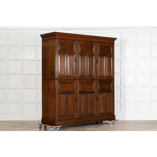 Large 19th Century English Oak Housekeepers Cupboard, 1895 For Sale - Image 3 of 18