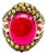 Bochic "Orient" Natural Ruby & Yellow Sapphire Ring Set In 18 K Gold & Silver For Sale