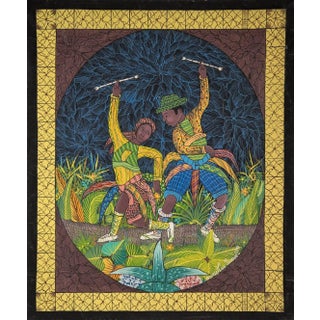 Saincilus Ismael, Dancers, Haitian Naive Painting, c.1970's For Sale