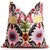 Mid-Century Modern Hand-Knotted Silk Velvet Ikat Pillow - 16x16 Midnight & Copper Star For Sale - Image 3 of 8