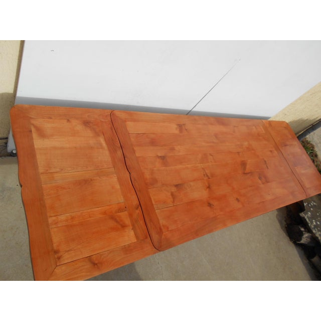 Large Louis XV Style Cherrywood Table with Extensions, 1990s For Sale - Image 18 of 18