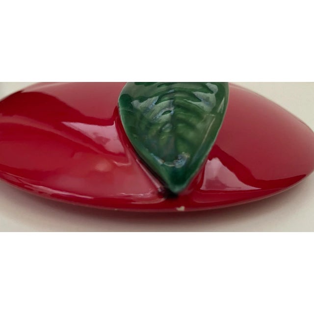 1980s 1980s Apple Cookie Jar With Lid For Sale - Image 5 of 8