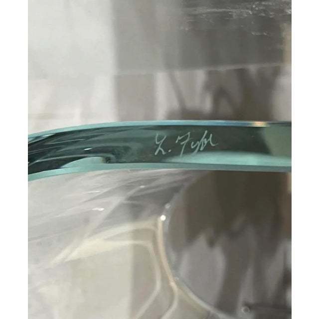 Signed 1980s Vintage Sculptural Glass Table/Bench/Pedestal by Laurel Fyfe For Sale - Image 9 of 10